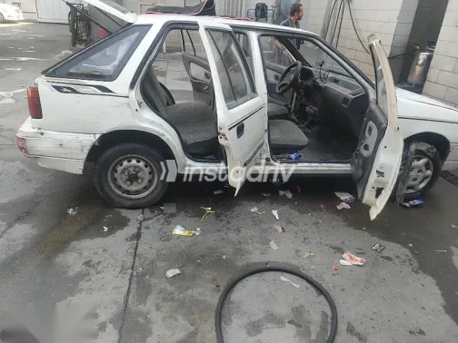 هيونداي اكسيل 1990 أبيض مستعملة للبيع - 5