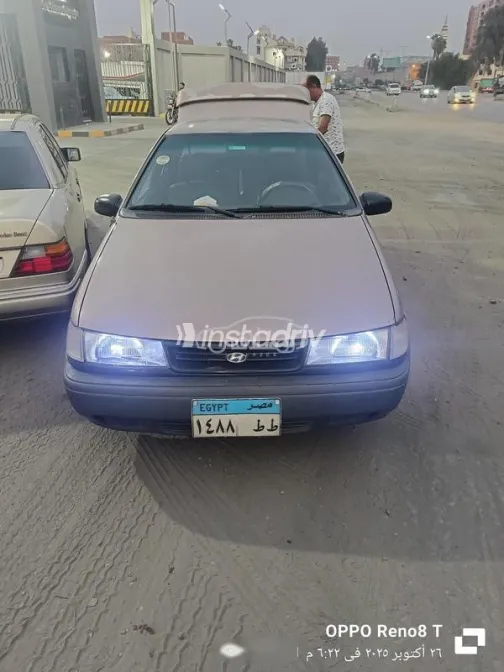 هيونداي اكسيل 1997 رمادي غامق مستعملة للبيع - 3