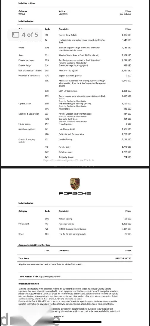 Porsche Cayenne 2024 Gray Used for Sale - 4