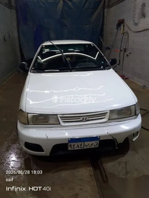 هيونداي اكسيل 1995 أبيض مستعملة للبيع - 6