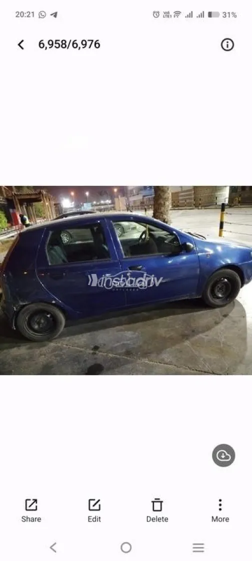 فيات بونتو 2001 أزرق غامق مستعملة للبيع - 2