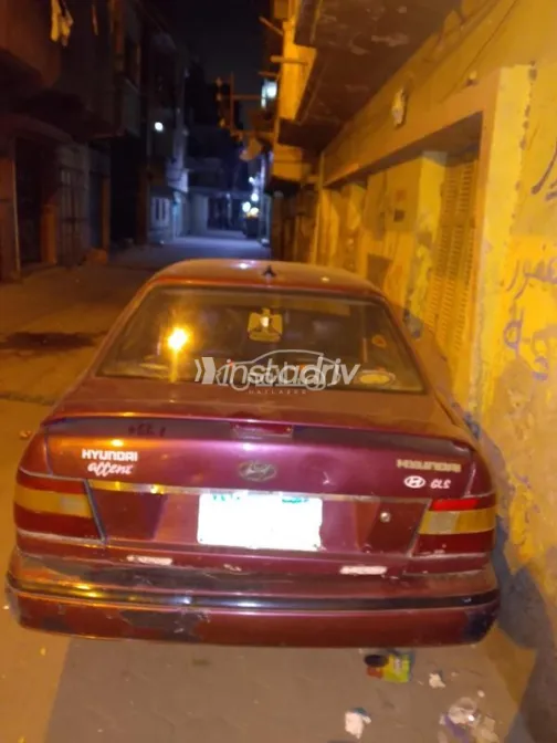 هيونداي اكسيل 1994 أحمر غامق مستعملة للبيع - 3