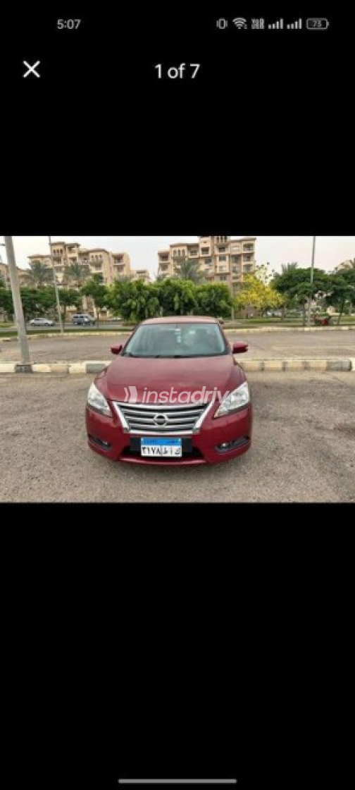 Nissan Sentra 2014 Dark Red Automatic Used for Sale in Nasr city - 1