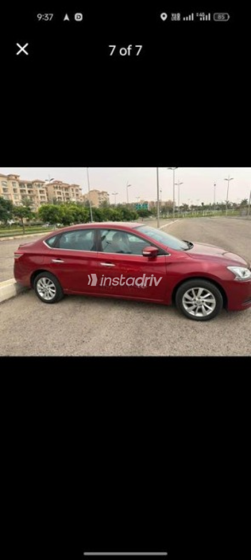 Nissan Sentra 2014 Dark Red Automatic Used for Sale in Nasr city - 3