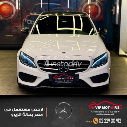 Mercedes C 180 2018 White Automatic Used for Sale in Cairo - 1