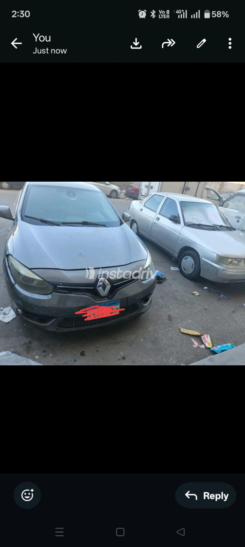 رينو فلوانس 2015 رمادي أوتوماتيك مستعملة للبيع في الإسكندرية - 6