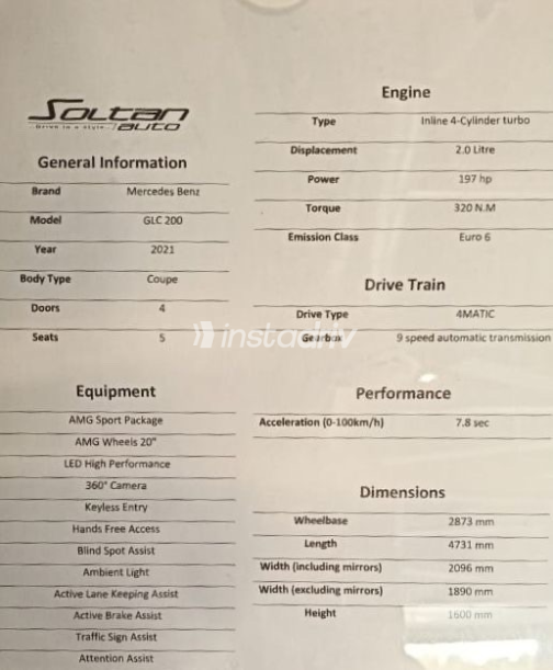 Mercedes GLC 200 2021 Gray Automatic Used for Sale in Cairo - 3