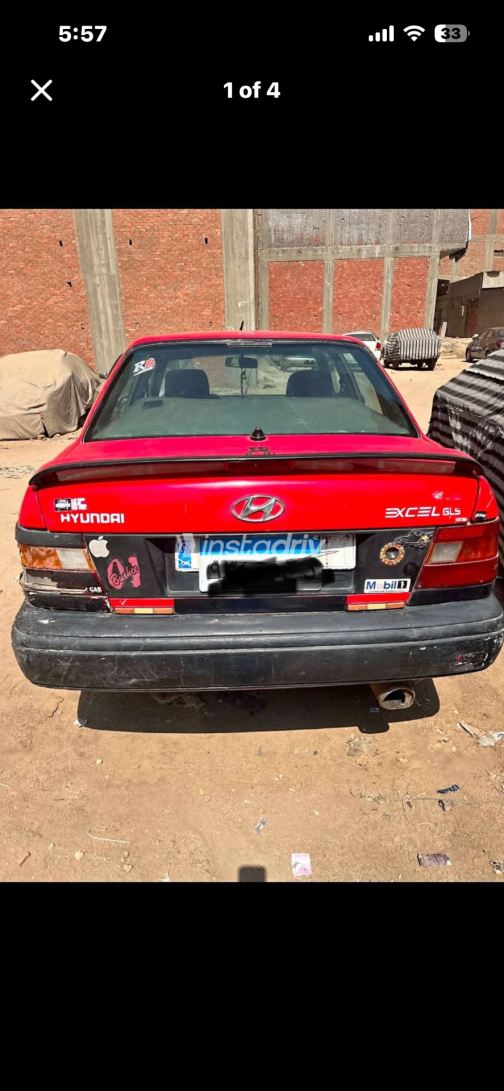 Hyundai Excel 1995 Red Manual Used for Sale in Qalyubia - 1