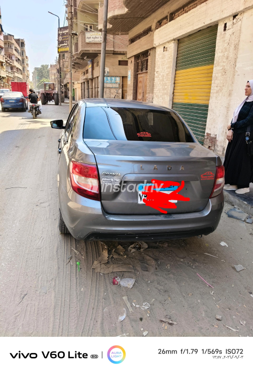 Lada Granta 2021 Gray Automatic Used for Sale in Greater Cairo ( Cairo + Giza) - 3