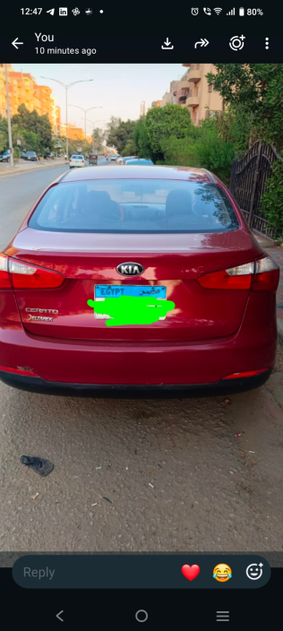 Kia Cerato 2017 Red Automatic Used for Sale in Greater Cairo ( Cairo + Giza)