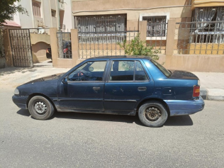 هيونداي اكسيل 1997 أزرق غامق يدوي مستعملة للبيع في العبور