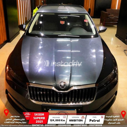 Skoda Superb 2021 Dark Gray Automatic Used for Sale in Madinaty - 3