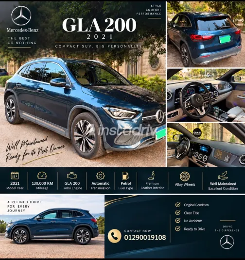 Mercedes GLA 200 2021 Blue Automatic Used for Sale in Greater Cairo ( Cairo + Giza) - 1