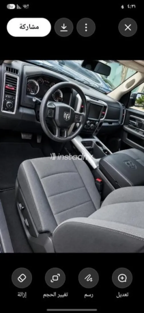 Dodge Ram 2021 Black Automatic Used for Sale in Sheikh Zayed City - 7