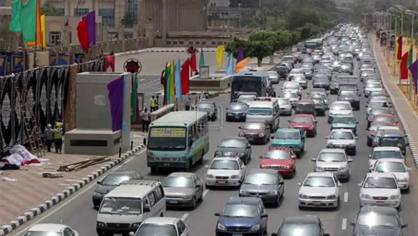 Heavy Traffic Jam on October Bridge, Salah Salem, and Ring Road This Morning