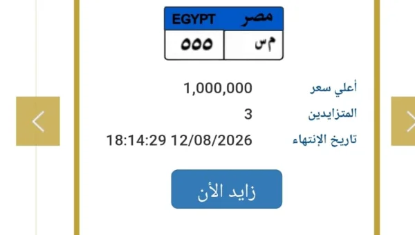 License Plate 'M S 555' Sparks Traffic Auction Frenzy — EGP 1 Million in Three-Way Battle