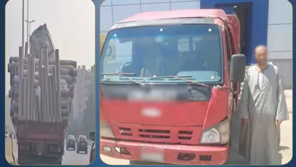 التحفظ على سيارة نقل بحمولة زائدة في الفيوم.. تعرف على العقوبة القانونية